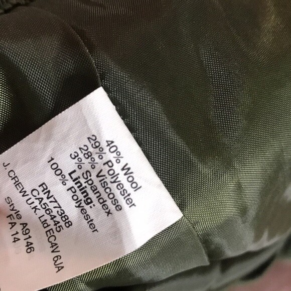 J. Crew army green wool mini skirt size 4 - Picture 10 of 10